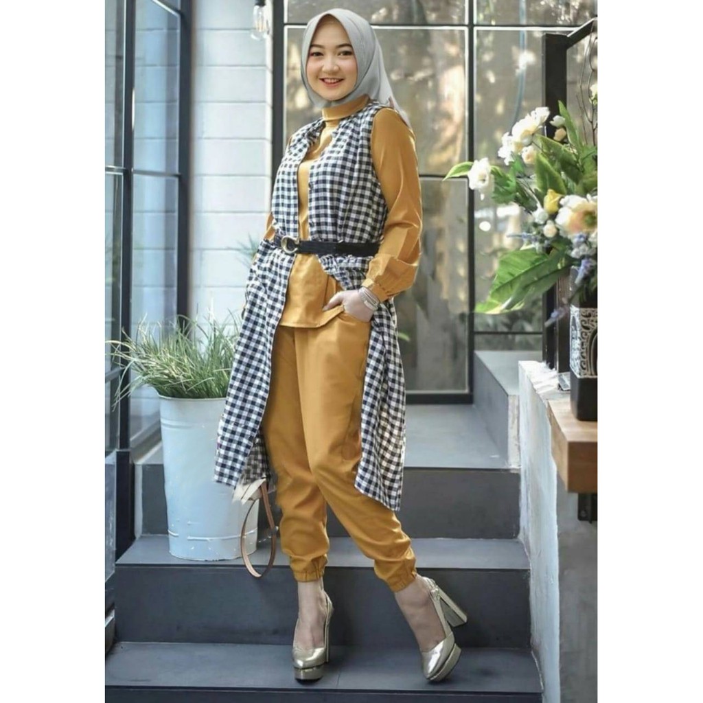  Setelan  Celana  Himalayana Kotak  fashion wanita  pakaian 