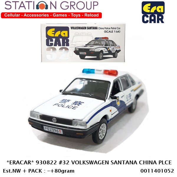 ERA CAR 930822 #32 VOLKSWAGEN SANTANA CHINA POLICE PATROL 1-64 - DIECAST