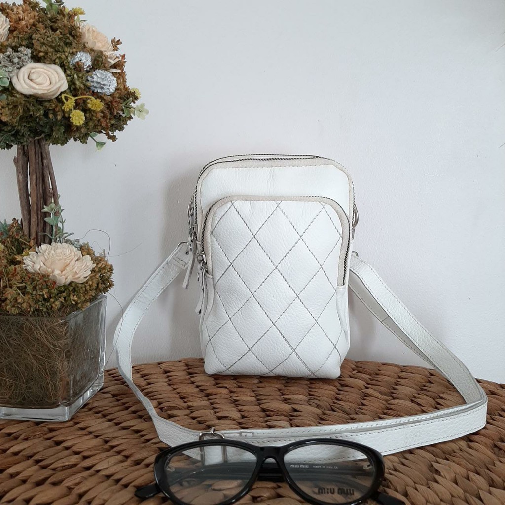 Tas selempang kulit tas selempang mini Tas Hp wanita kulit sapi asli garut