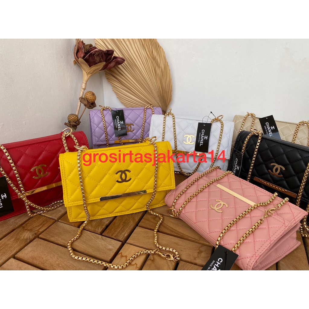 PROMO!!! TAS SELEMPANG WANITA CHAN33LL BORDIR TERBARU / TAS BAHU WANITA / SLINGBAG WANITA KEKINIAN / SHOULDERBAG WANITA BORDIR TERBARU