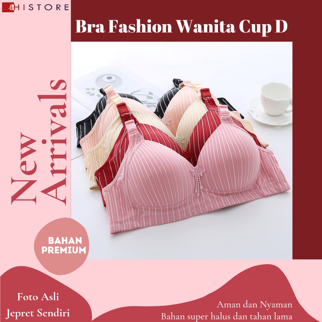 [HI] Bra BH JUMBO CUP D Fashion Bra Wanita Premium BH Busa Tipis Tanpa Kawat Sangat Nyaman D11