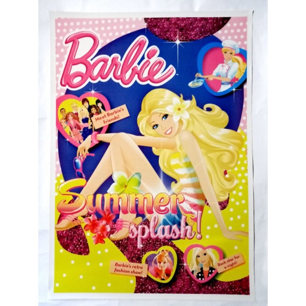 POSTER BARBIE,PRINCES DISNEY UKURAN BESAR 70 CM X 50 CM