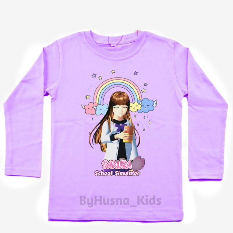 LENGAN PANJANG KAOS ANAK PEREMPUAN SAKURA SIMULATOR SAKURA SCHOOL SIMULATOR