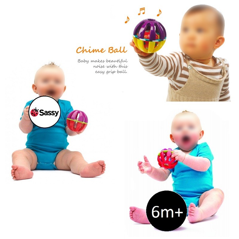 Sassy Big Small Chime Ball Mainan Bola Bayi Berbunyi