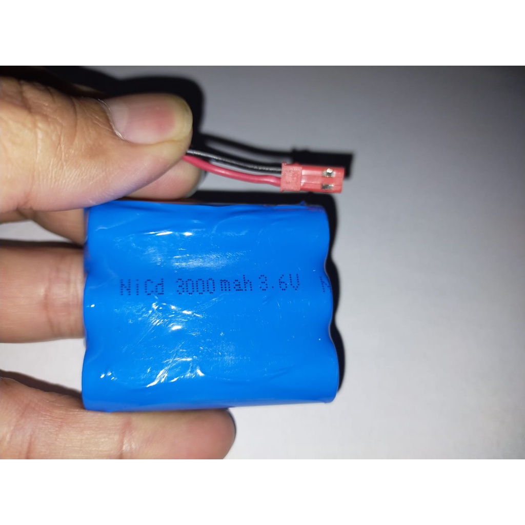Baterai Batre Mobil RC 3 batre 3.6V 3,6V 3000mAh Socket Merah