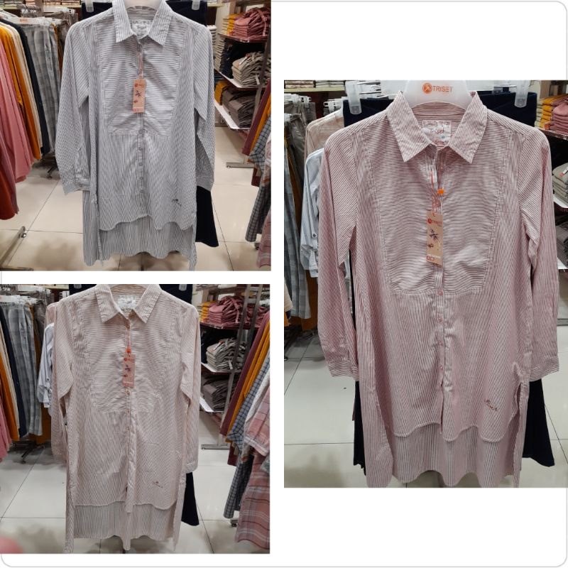 kemeja tunik wanita triset