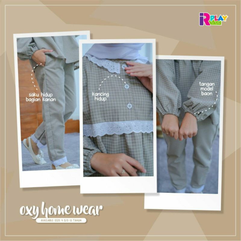 Homewear anak 4-12Th/Oxy homewear by Irplay/setelan anak perempuan