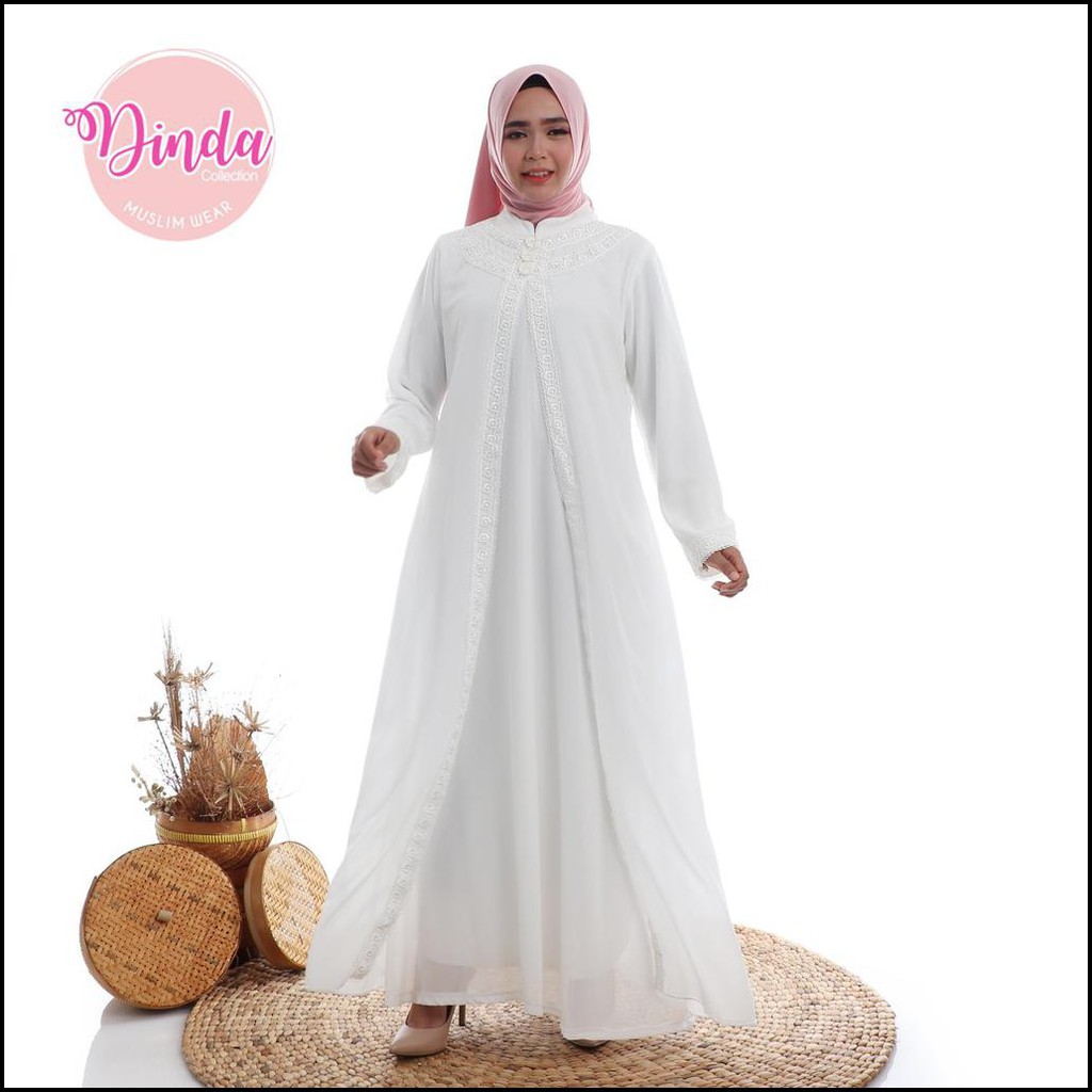 Gamis Dinda Baju Muslim Wanita Busana Muslim Baju Putih Wanita Putih