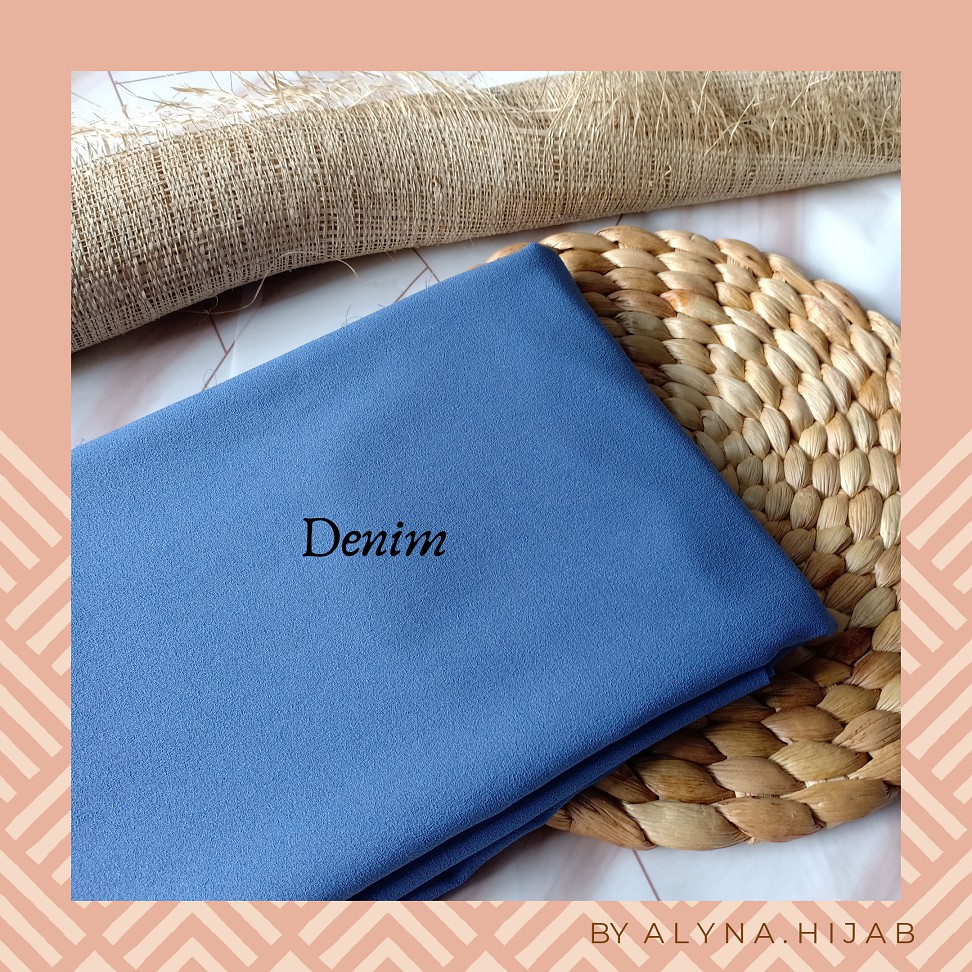 Khimar 2 Layer Diamond Non Ped Premium Syari / Kerudung Jumbo / Bergo / Jilbab Instan-Denim