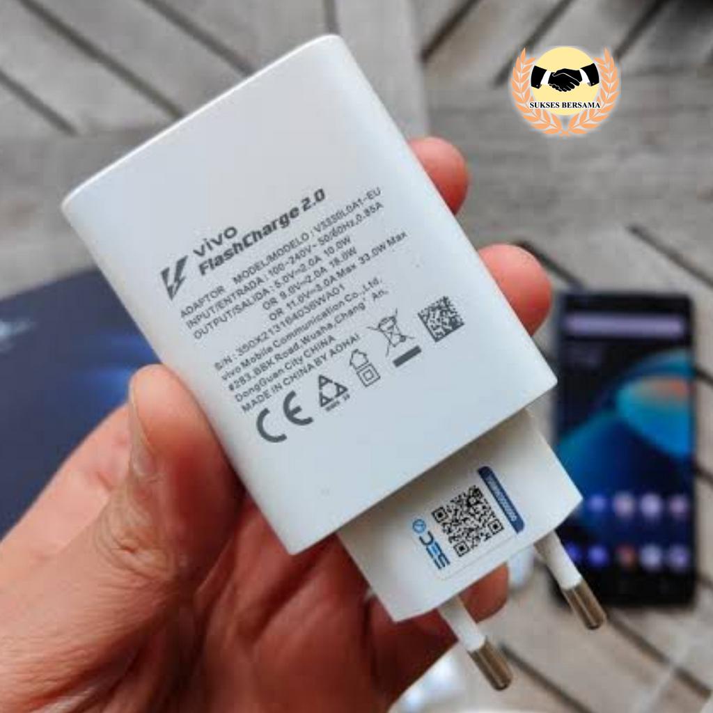 BATOK ADAPTER / KEPALA CHARGER VIVO 33WATT ORIGINAL 100% FAST CHARGER Vivo y91 y93 y95 y91c y71 y81 y83 y20 y30 y50 y01 y02 y16 y22 y35 y12 y15 y17 y19 v11 V11pro v15 V15pro v19 v20 v21 v23 V25 v27 v27e Z1pro S1pro x30 x50 x60 pro x70 pro BSB8024