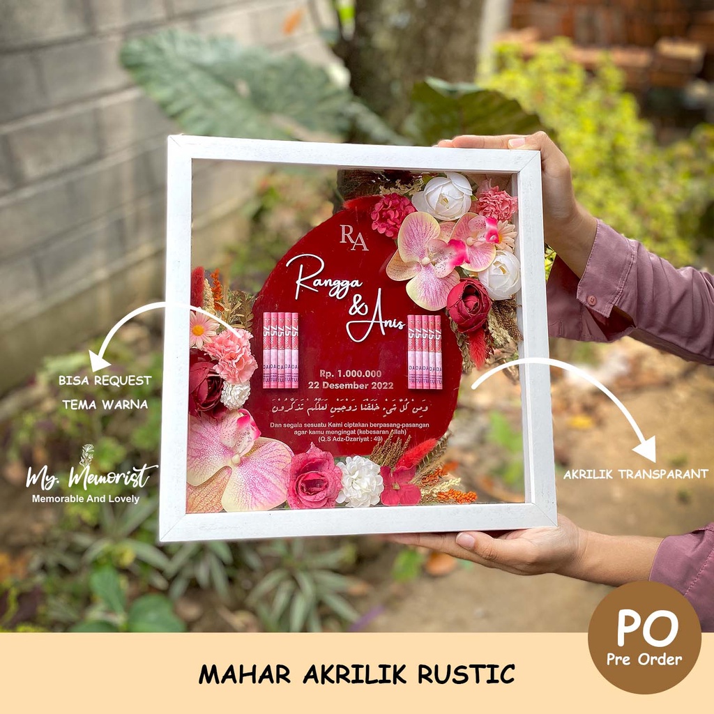Mahar Transparan Pernikahan Tetes Air bingkai mahar / mahar nikah / mahar rustic / mahar modern / ma