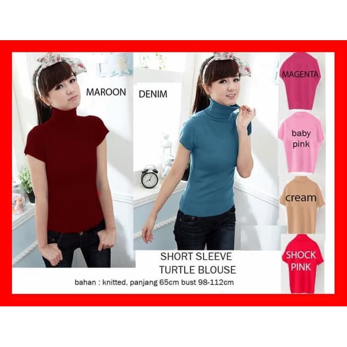 ORI Baju Atasan Wanita Kaos Panjang Blouse Korea Putih Blouse