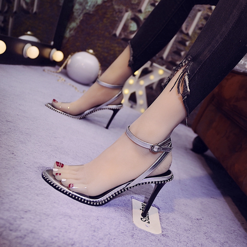thin black heels