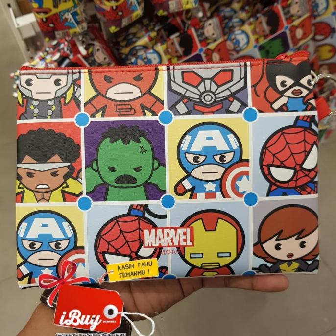 Miniso Cute Marvel Avenger Heroes Tas Kosmetik Pouch Tempat Pensil