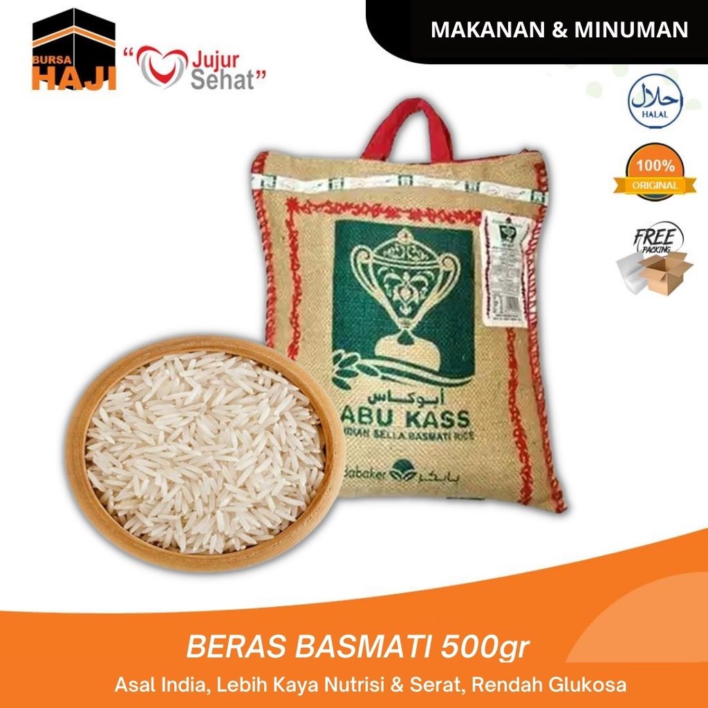Jual Beras Basmati Premium 500gr Beras Abu Kass Khas Timur Tengah Dari India Untuk Kebuli Kabsa