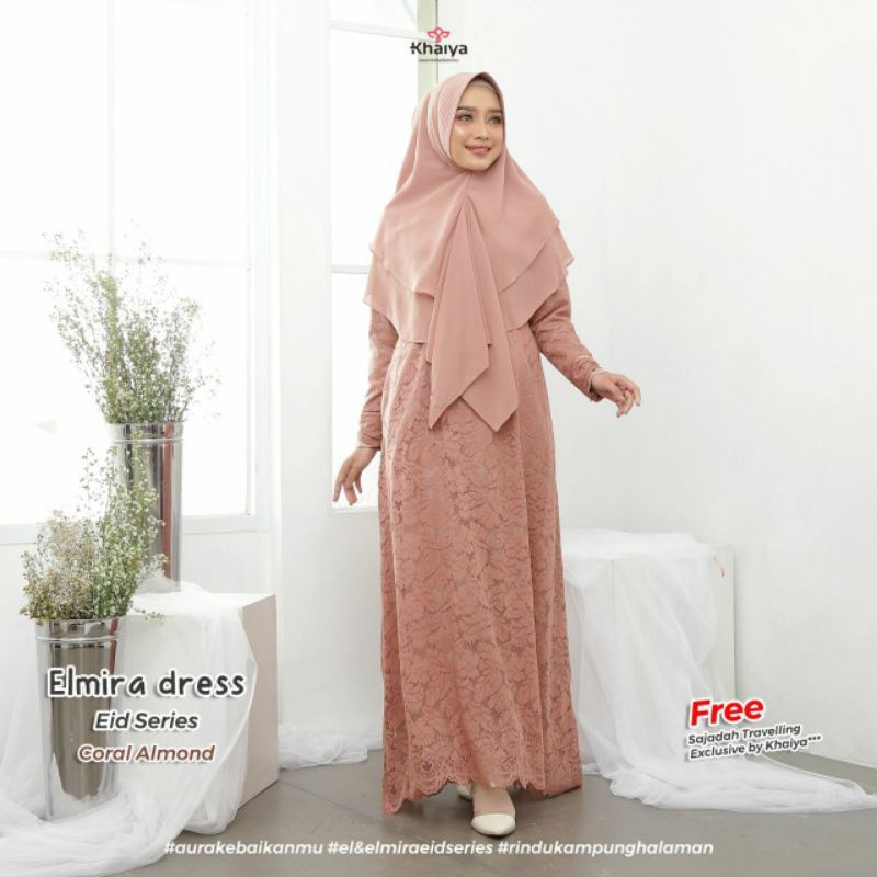 Gamis Elmira Dress Eid Series ( Coral ) - By Khaiya