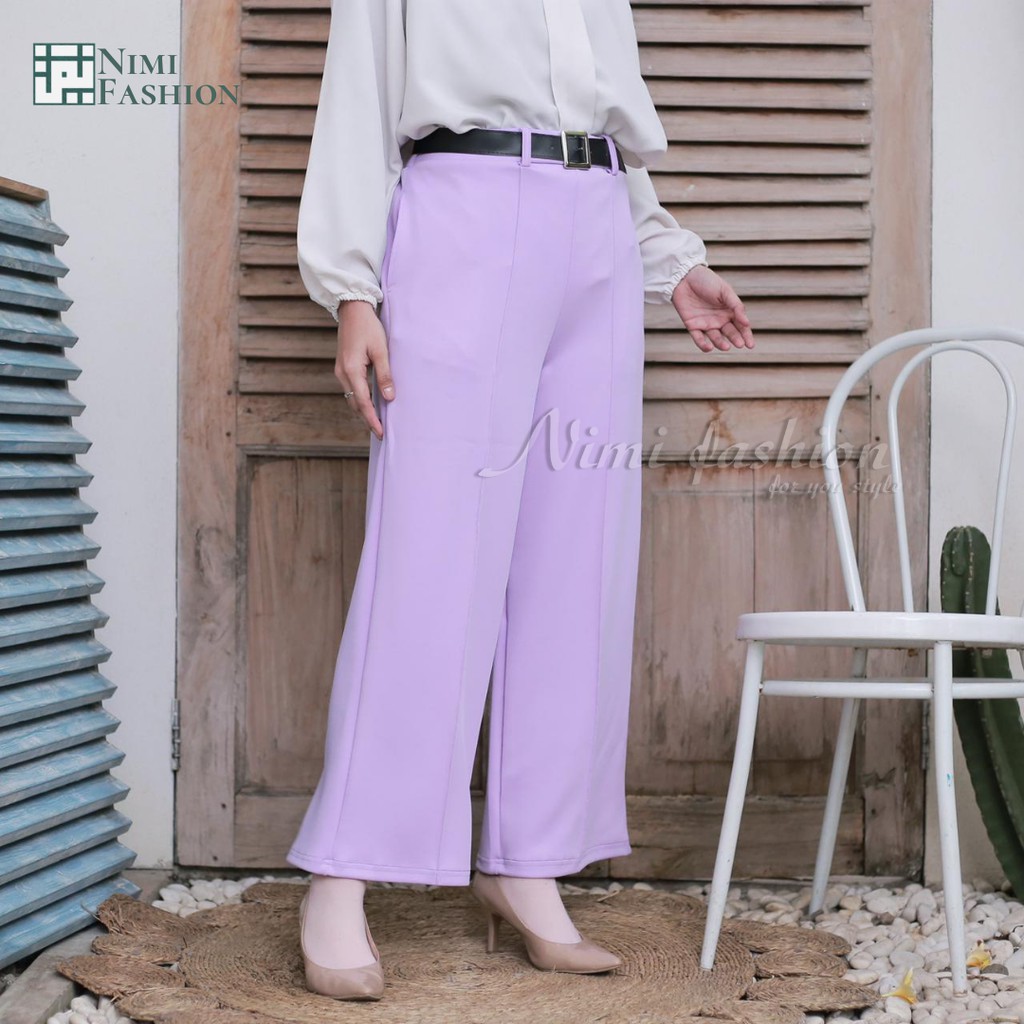 Celana Kulot Scuba Import / Bawahan Wanita Celana Kulot Office Pants Import / Wide Leg Scuba Pants