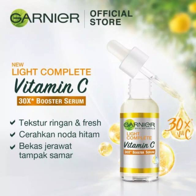 ★ BB ★ GARNIER Light Complete Vitamin C 30x Booster Serum Skin Care 30 ml dan 7,5ml SACHET