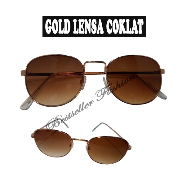 Kacamata Frame Oval Lensa Warna Besi / Kacamata Retro Korea / Kacamata Fashion Lensa Gelap Anti UV / kacamata Retro Vintage Pria dan Wanita NOCASE