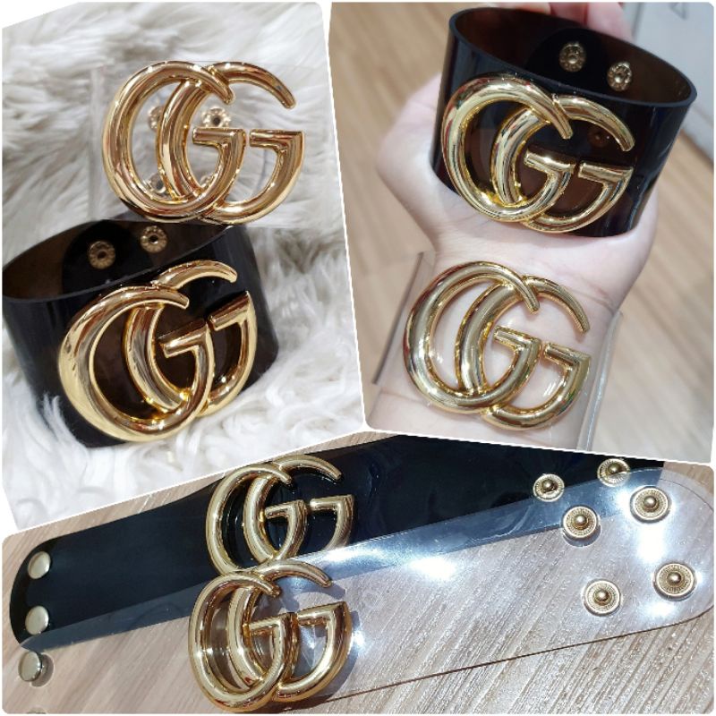 Gelang Brandad Band Motif Gc Gelang Jelly Fashion Import Premium Quality Tidak Karatan Gelang kulit Branded Band G0105