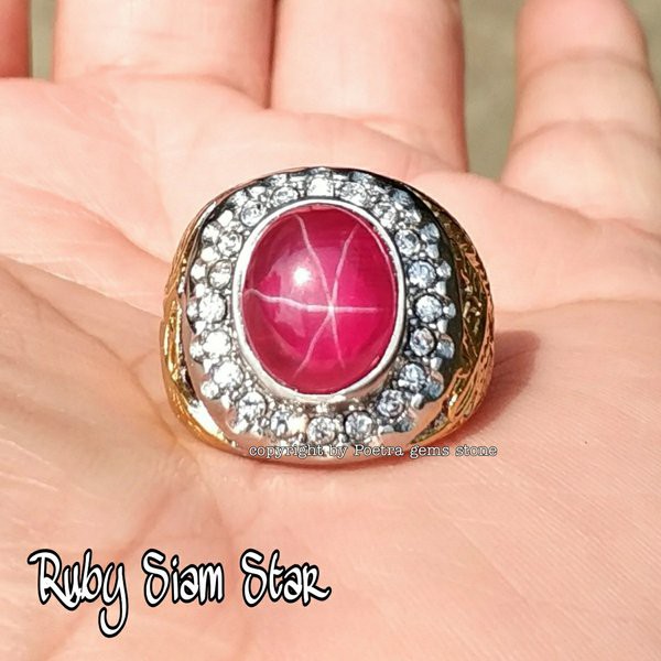 CINCIN BATU PERMATA RUBY SIAM STAR MINIMALIS