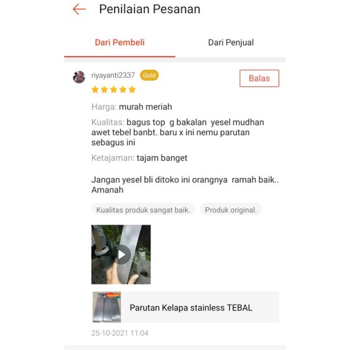 Parutan Kelapa Stainless  TEBAL