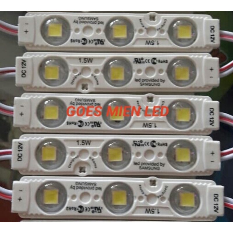 led 3 mata 5054 plus lensa 12 v per 20 biji