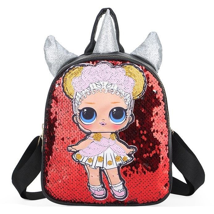 (BISA COD) Vyctoria VOS0556 Tas Ransel LOL LED Anak Terbaru Bahan Sequin Glitter Model Trendy Import