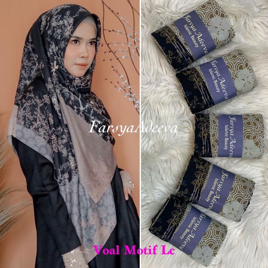 HIJAB SEGIEMPAT VOAL LASERCUT MOTIF FARSYA ADEEVA KERUDUNG MURAH KEKINIAN JILBAB  BISA PILIH WARNA / SERAGAMAN HARGA GROSIR