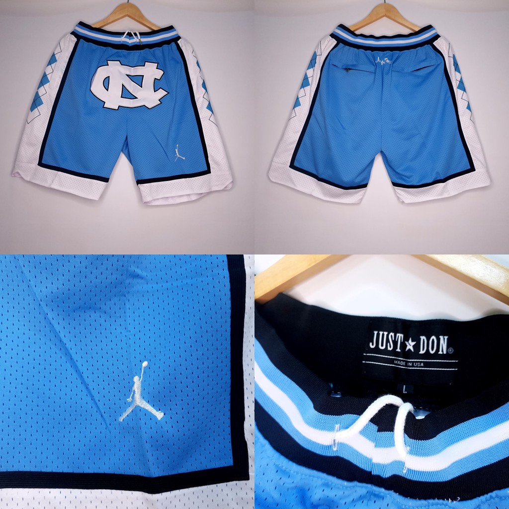 CELANA BASKET NBA JUST DON JORDAN NCAA NORTH CAROLINA BIRU(saku samping dan saku belakang + sleting)
