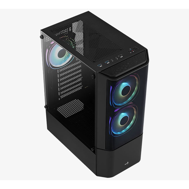 CASING AEROCOOL QUANTUM MESH 3FAN RGB ATX TEMPERED MANTAF GAN