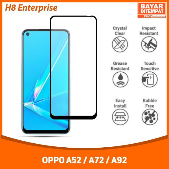 Tempered Glass Full for OPPO A52 / A72 / A92 NFC Tempered Glass 9D Full Layar