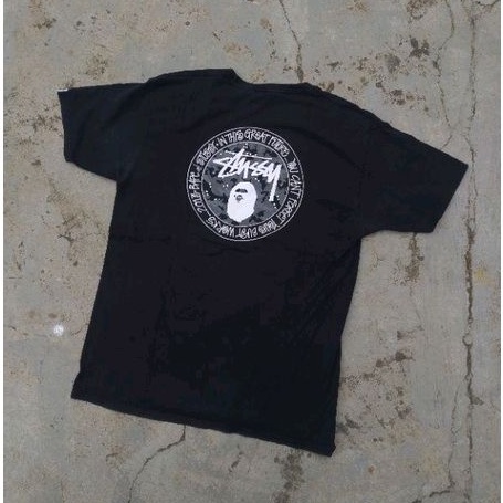 Kaos Tshirt Stussy x Bape Vintage Second
