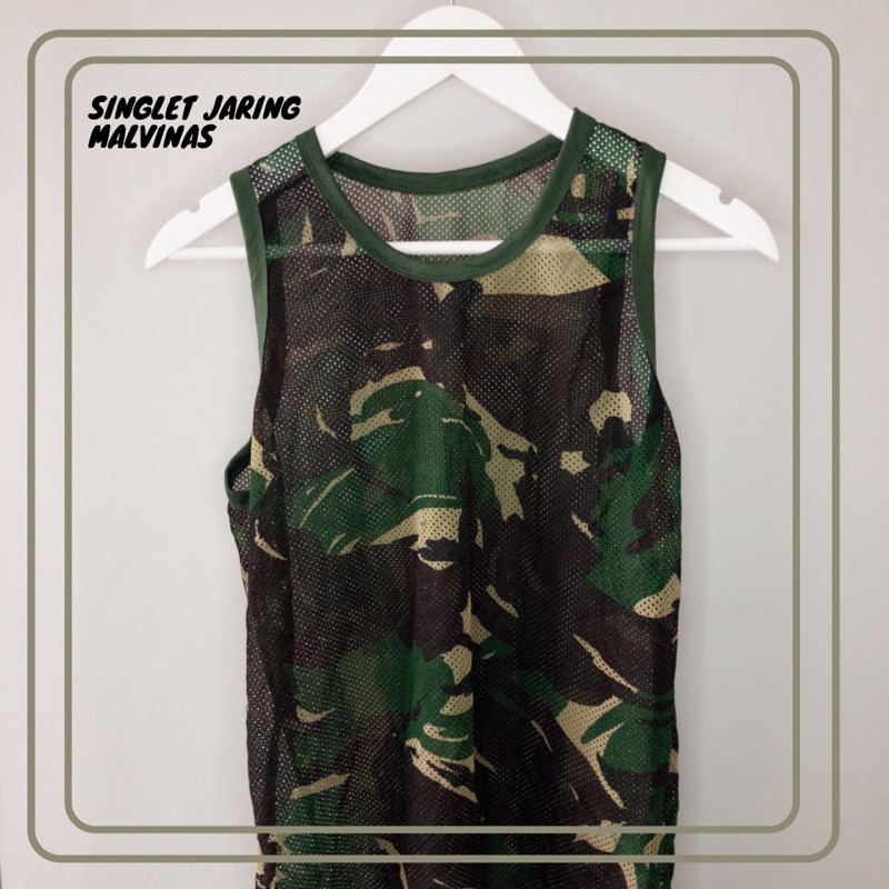 BAJU SINGLET JARING | LORENG TNI | MALVINAS | KAOS BERBURU