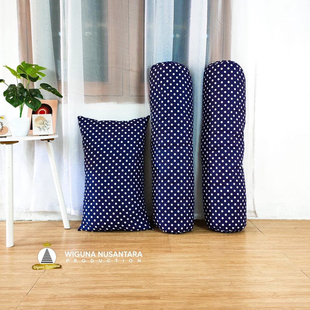 Paket 2 Guling &amp; 1 Bantal Super - Polkadot