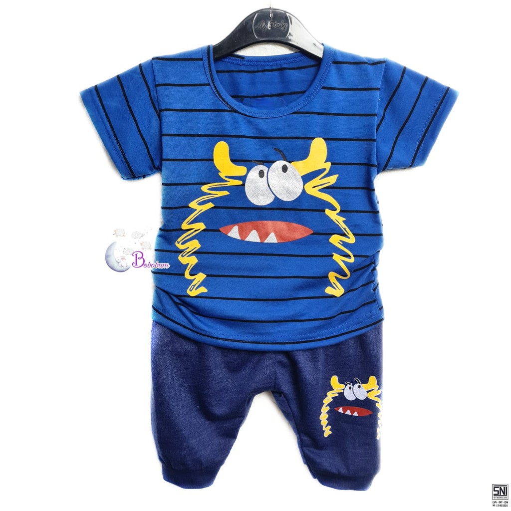 ECER BAJU BAYI BOBOBAM SALUR MONSTER SETELAN ANAK LAKI-LAKI / SETELAN ANAK HARGA GROSIR