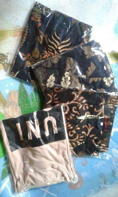 Manunggal Pendek Sogan Kemeja Batik Pria Katun Cabut Primisima Full Furing