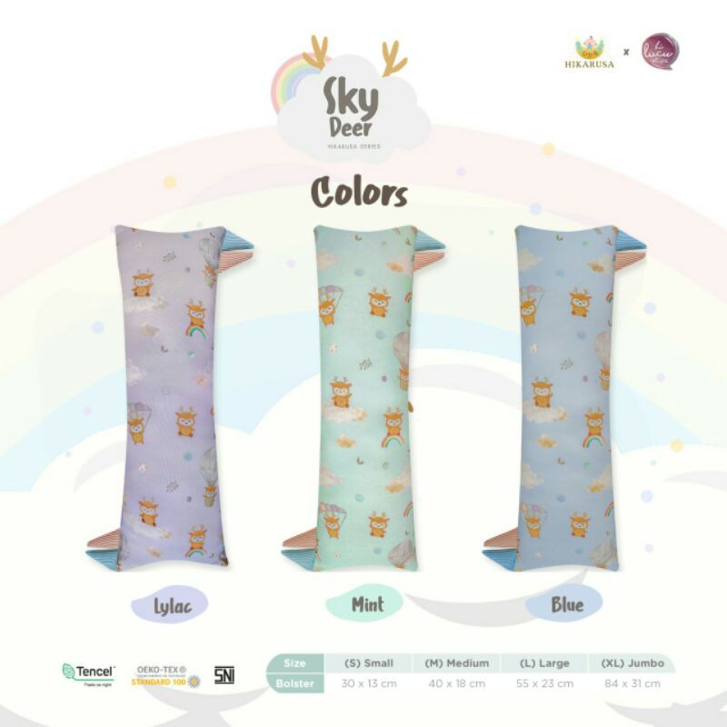 Hikarusa SARUNG CASE - Hikaru Cuddle Pillow Buddy Tencel Case Motif Sky Deer Guling &amp; Bantal Bayi