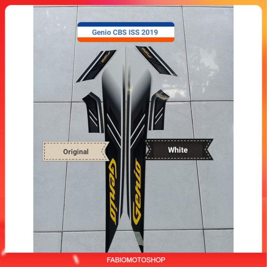 Sticker Striping Lis Motor Honda Genio CBS ISS 2019 Putih Original