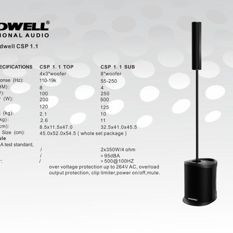 Speaker Line Array Aktif Hardwell CSP 1.1 Bluetooth 8 inch 4 Tweeter
