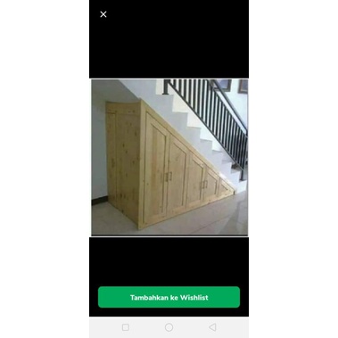 lemari bawah tangga bahan full kayu jati Belanda murah