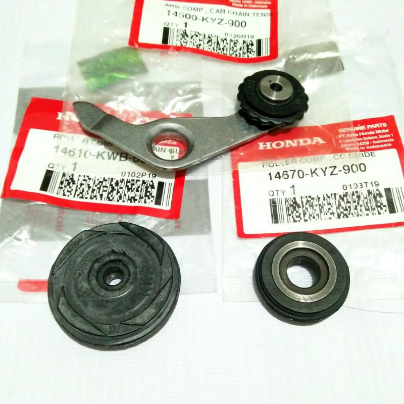 rantai kamprat set Supra x 125 helm in.14401KYZ901 14500KYZ900 14610 KWB600 14670KYZ900.original ahm