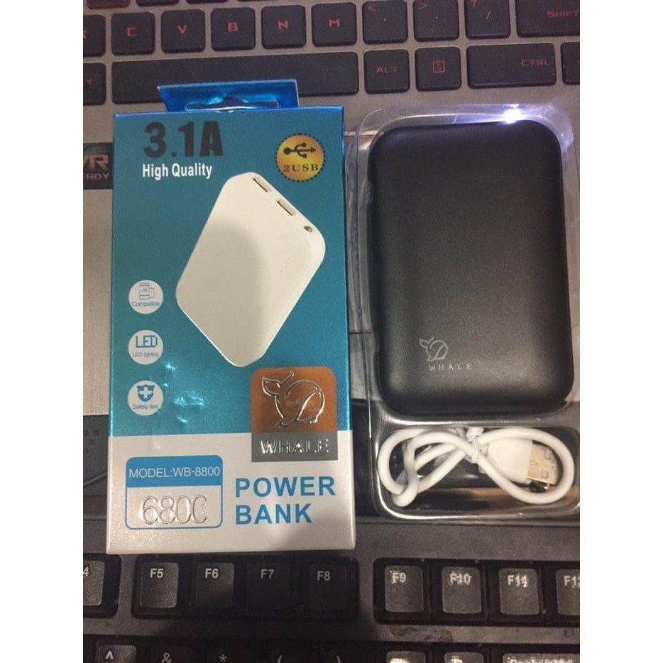 Power Bank WHALE 6800mAh WB-8800 Real Capacity ORIGINAL