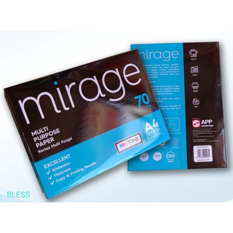 

ghg Kertas HVS Fotocopy Mirage A4 70 gsm khusus instant/sameday