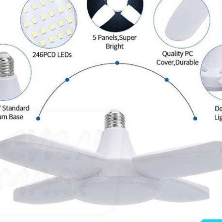 &lt; M.A &gt; Lampu 4 Baling Mini 28 watt Fan Blade Led Light Bulb Lampu Bohlam