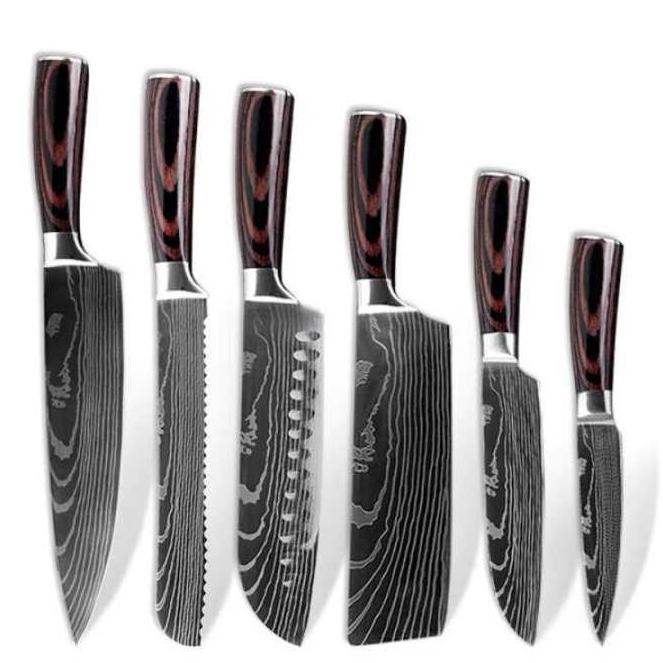 

Xituo Set Pisau Dapur Damascus Pattern Stainless Steel 6 Pcs - Dl6 Jo703Yn6Ol