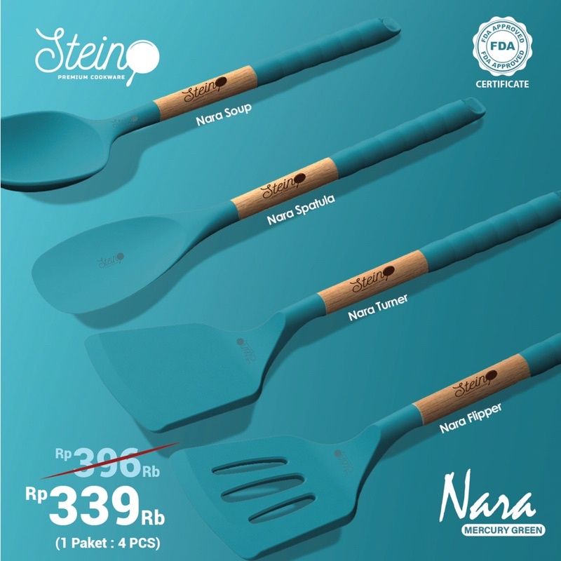 Stein NARA QWARTET Steincookware 4 Spatula Set Nara Stein