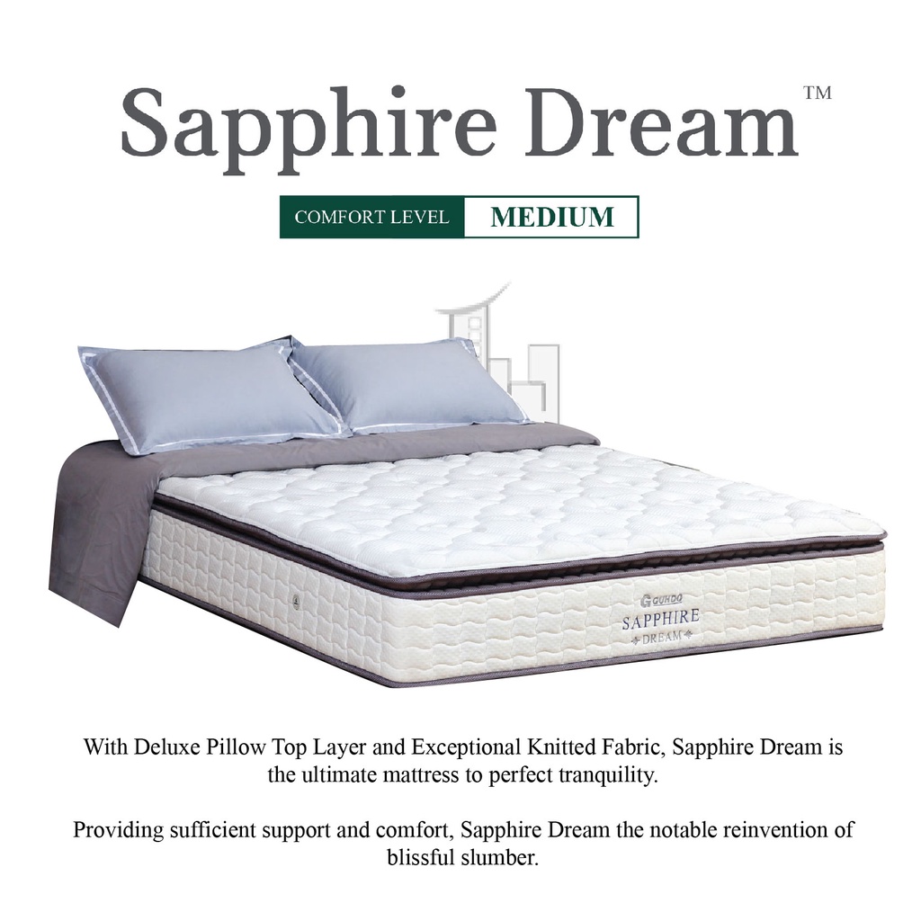 Spring Bed Kasur Sapphire Dream Guhdo - FREE Bantal DACRON | CityHome Cikarang