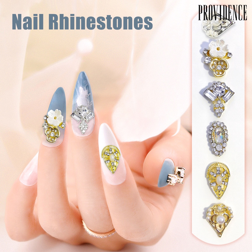 Providence 10pcs / Kantong Berlian Imitasi Bahan Alloy Untuk Dekorasi Nail Art Diy