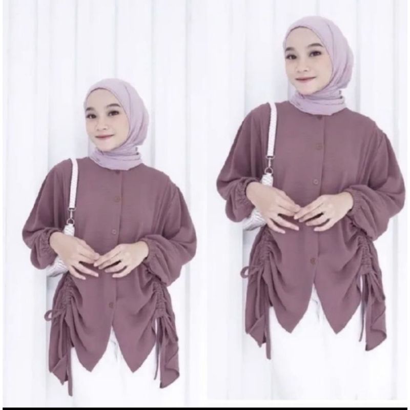 Blouse serut Cringkle Airflow Terbaru//ukuran jumbo ld 107-120